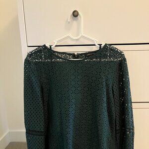 Dark green lace blouse & cami - size S